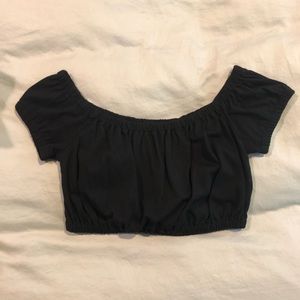 Off the shoulder ARITZIA Wilfred adelisa black cotton crop top S
